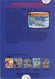 Box back cover for Crusade in Europe on the Commodore 64.