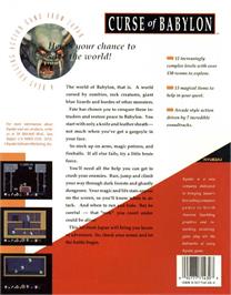 Box back cover for Curse Of Babylon on the Commodore 64.