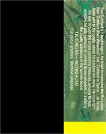 Box back cover for Cuthbert in the Jungle on the Commodore 64.