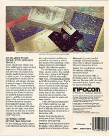 Box back cover for Cutthroats on the Commodore 64.