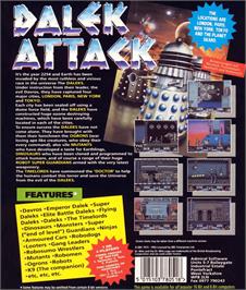 Box back cover for Dalek Attack on the Commodore 64.