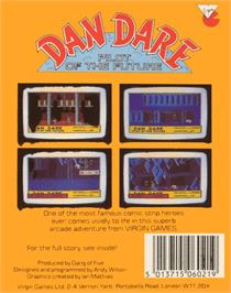 Box back cover for Dan Dare: Pilot of the Future on the Commodore 64.
