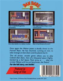 Box back cover for Dan Dare 2: Mekon's Revenge on the Commodore 64.