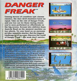 Box back cover for Danger Freak on the Commodore 64.