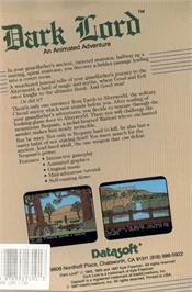 Box back cover for Dark Lord on the Commodore 64.