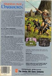 Box back cover for Darkhorn on the Commodore 64.