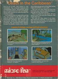 Box back cover for Death in the Caribbean on the Commodore 64.