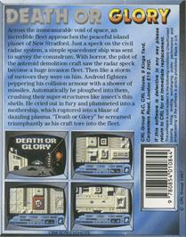 Box back cover for Death or Glory on the Commodore 64.