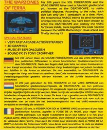 Box back cover for Deathscape on the Commodore 64.