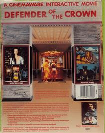 Box back cover for Defender of the Crown on the Commodore 64.