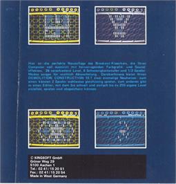 Box back cover for Demolition Construction Set on the Commodore 64.