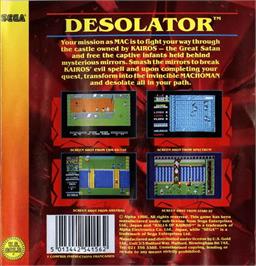 Box back cover for Desolator on the Commodore 64.