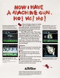 Box back cover for Die Hard on the Commodore 64.
