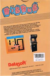 Box back cover for Dig Dug on the Commodore 64.