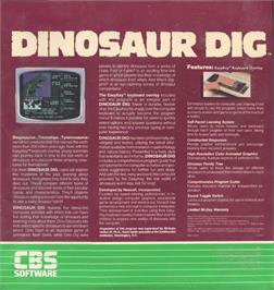 Box back cover for Dinosaur Dig on the Commodore 64.