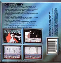 Box back cover for Discovery on the Commodore 64.