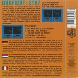 Box back cover for Dogfight 2187 on the Commodore 64.