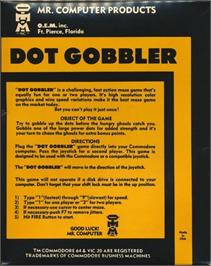 Box back cover for Dot Gobbler on the Commodore 64.