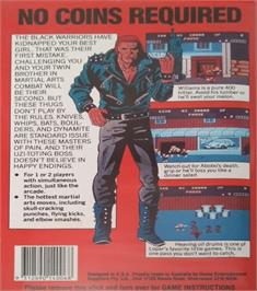 Box back cover for Double Dragon (Ocean) on the Commodore 64.