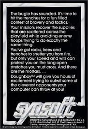 Box back cover for Doughboy on the Commodore 64.