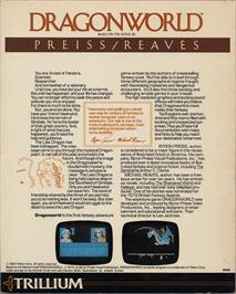 Box back cover for Dragonworld on the Commodore 64.