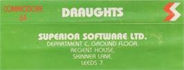 Box back cover for Draughts on the Commodore 64.
