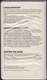 Box back cover for Droid Muncher on the Commodore 64.