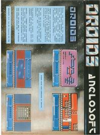 Box back cover for Droids (Chris Yates) on the Commodore 64.