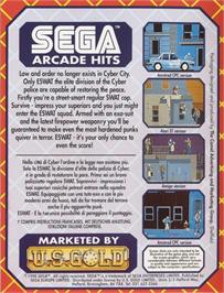 Box back cover for ESWAT on the Commodore 64.