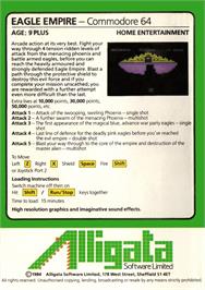 Box back cover for Eagle Empire on the Commodore 64.