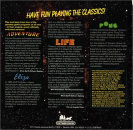 Box back cover for Eliza (Joseph Weizenbaum) on the Commodore 64.