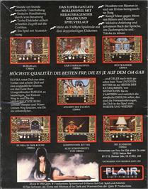 Box back cover for Elvira - Mistress Of The Dark on the Commodore 64.