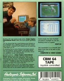 Box back cover for Emlyn Hughes International Soccer on the Commodore 64.