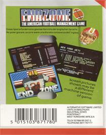 Box back cover for Endzone on the Commodore 64.