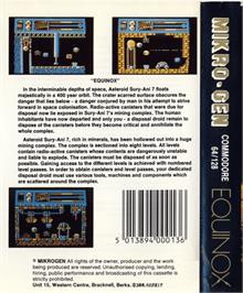 Box back cover for Equinox on the Commodore 64.