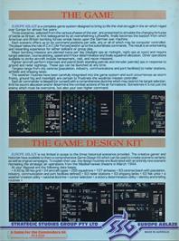 Box back cover for Europe Ablaze on the Commodore 64.