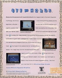 Box back cover for Eye Of Horus on the Commodore 64.