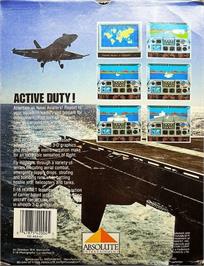 Box back cover for F-18 Hornet on the Commodore 64.