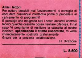 Box back cover for Fightmare Mission on the Commodore 64.