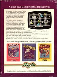 Box back cover for Final Conflict on the Commodore 64.