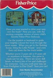 Box back cover for Fisher-Price - Firehouse Rescue on the Commodore 64.