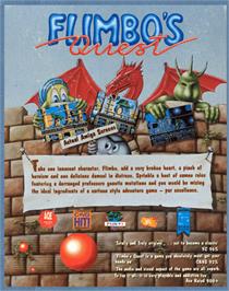 Box back cover for Flimbo's Quest on the Commodore 64.
