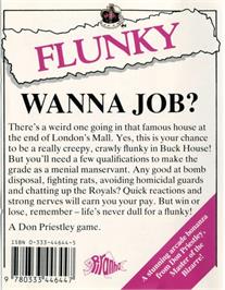Box back cover for Flunky on the Commodore 64.