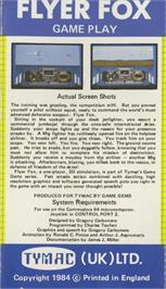 Box back cover for Flyer Fox on the Commodore 64.