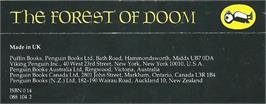 Box back cover for Forest Of Doom, The on the Commodore 64.