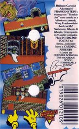 Box back cover for Frankenstein Jnr. on the Commodore 64.