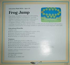 Box back cover for Frog Jump on the Commodore 64.