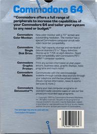 Box back cover for Frog Master on the Commodore 64.