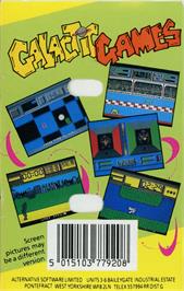 Box back cover for Galactic Games on the Commodore 64.