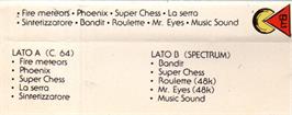 Box back cover for Galactic Meteors on the Commodore 64.